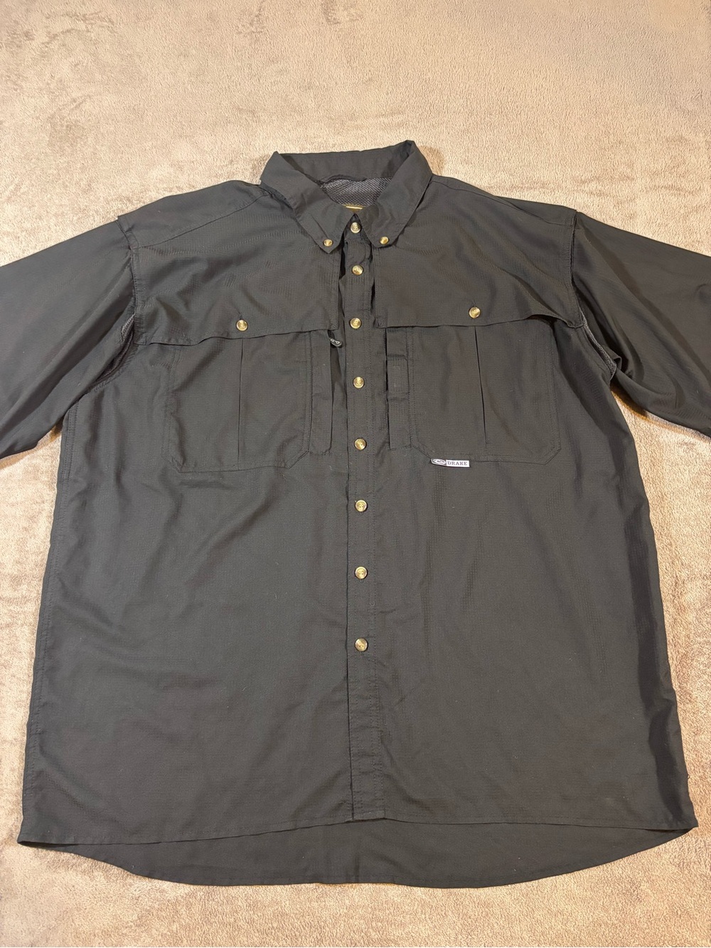Drake Short Sleeve Button Down Shirt Mens XL Hunting Outdoor